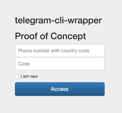 Telegram cli wrapper login